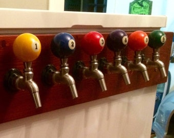 Beer Keg Tap - New pool balls made into Beer Keg Tap Handles - Threaded right into the ball,  for your kegerator New for your Man Cave