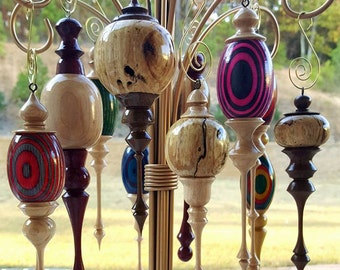 turned ornaments christmas wood handmade order custom