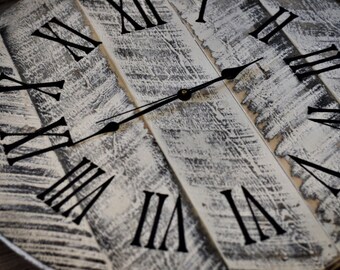 Unique Large Wall Clock Shabby Chic Wall Clock Oversized Wall Clock 5 Year Anniversary Reclaimed Wood Clock