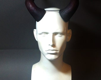 Large Devil Horns Burgundy and Black - Carnival, Halloween, Cosplay, Fancy dress, Masquerade - Demon Troll horns