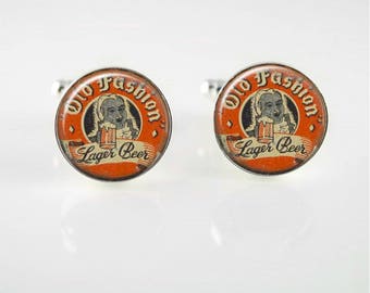 Vintage Old Fashion Lager Cuff Links or Tie Clip