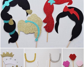 Disney Photo Booth Props ; Disney Princess Photo Booth Prop ; Disney Princess Birthday ; Disney Princess Party ; Birthday Party Props