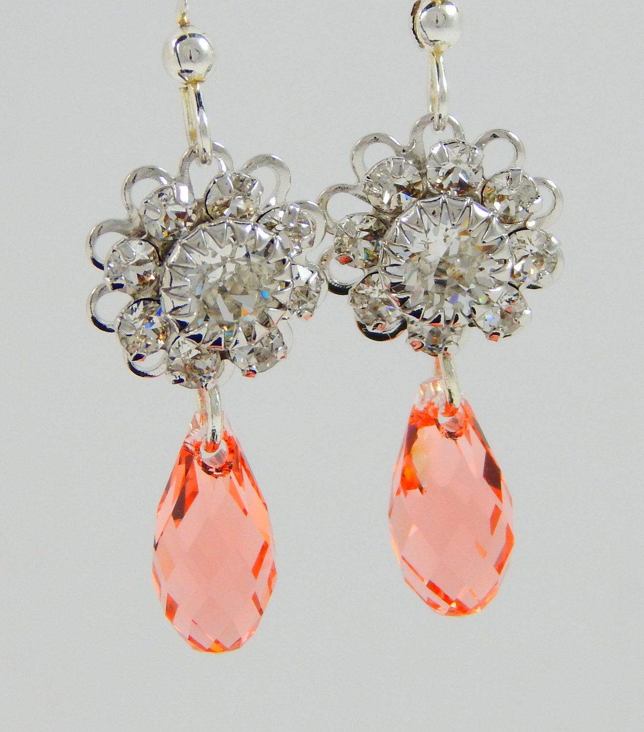 Swarovski Pink Earringsswarovski Crystal Earringsearrings