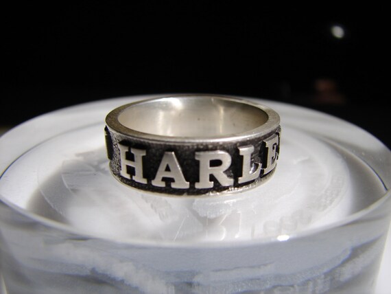 Sterling silver biker ring. NOT Harley Davidson motorcycle. These rings are custom made with whatever name you want.