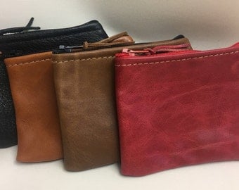 Leather coin purse,Black leather credit card holder,Leather wallet,Black leather purse,Gifts for her,Black leather coin purse.