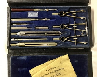 Vintage Dietzgen Commander Drafting Instruments Set