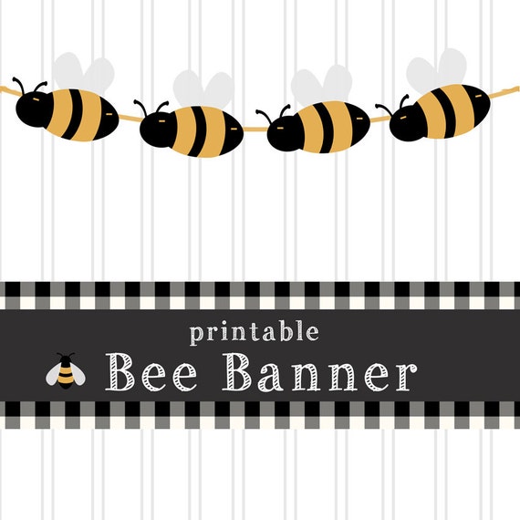 Bee Banner Printable Bumble Bee Garland Bee Party Decor