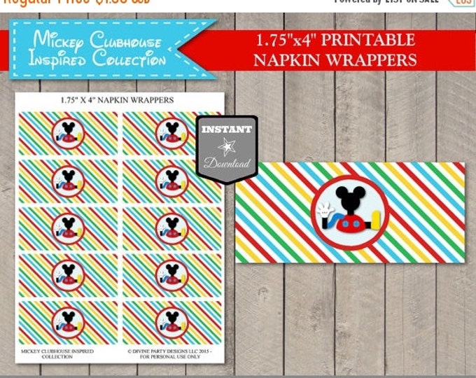 SALE INSTANT DOWNLOAD Mouse Clubhouse Printable Napkin Party Wrappers / Silverware / Mousekatools / Mouse Clubhouse Collection / Item #1644