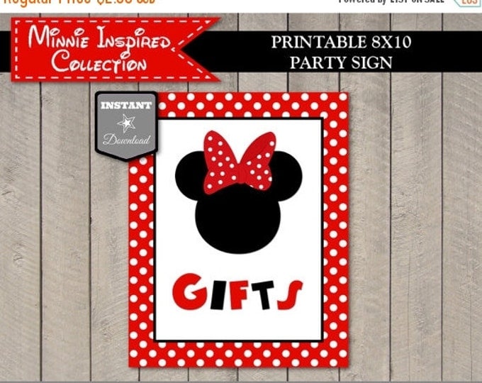 SALE INSTANT DOWNLOAD Red Girl Mouse Printable 8x10 Gifts Party Sign / Red Girl Mouse Collection / Item #1938