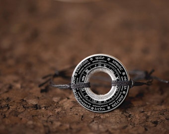 Washer Bracelet Resin Coated Wicca Wheel of the Year Pagan