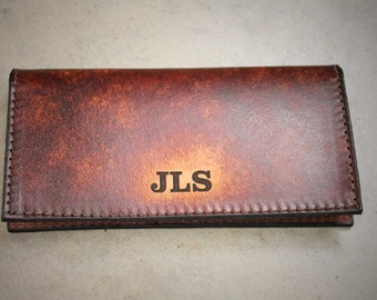 Personalized Checkbook Cover, Leather Checkbook Cover, Name, business name, Initials, Engraved Free!