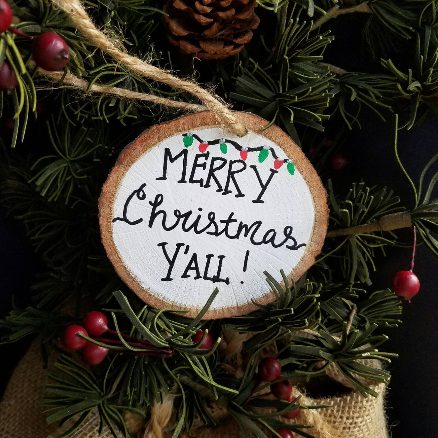 Merry Christmas Yall Ornament 