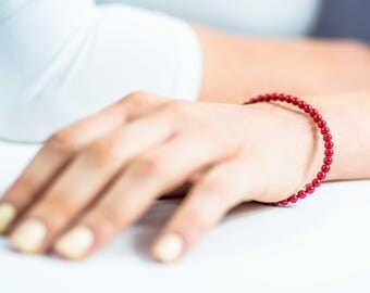 Bracelet Swarovski, bracelet en perles rouges, bijoux Swarovski, bracelet en perles, pour mere et fille, cadeau pour les mères, d'Israel