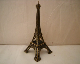 vtge Eiffel Tower-metal tower-Paris souvenir-France souvenir-shelf decor-desk top-collection-retro-