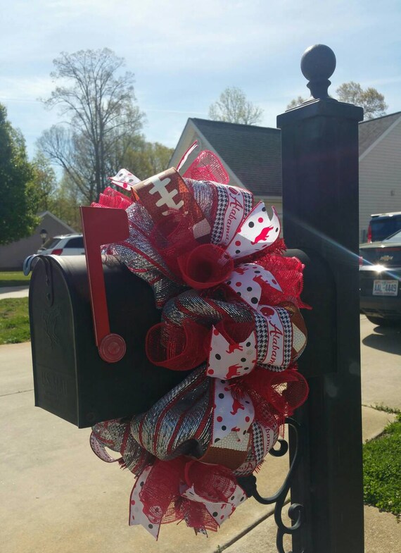 Alabama Deco Mesh Mailbox Wreath / Alabama Mailbox Swag