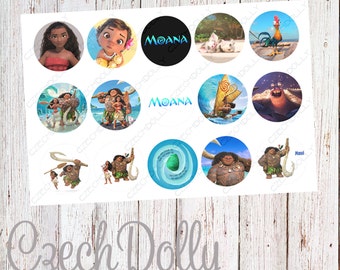 Moana Bottle Cap Images 4x6 JPEG 1 inch Printable Bottle Cap Images {300dpi} INSTANT DOWNLOAD