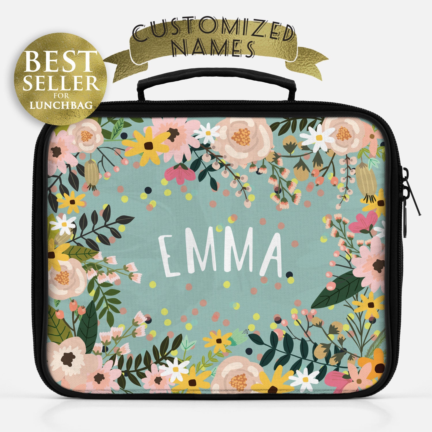 Lunch box - Monogrammed gifts - Personalized lunch box - Lunch tote - Children’s lunchbox - Lunch bag for women