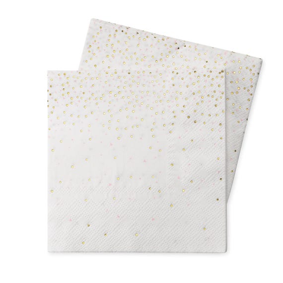 Paper Napkins Blush Gold Metallic napkins pink confetti