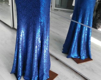 Bellydance sequin blue skirt