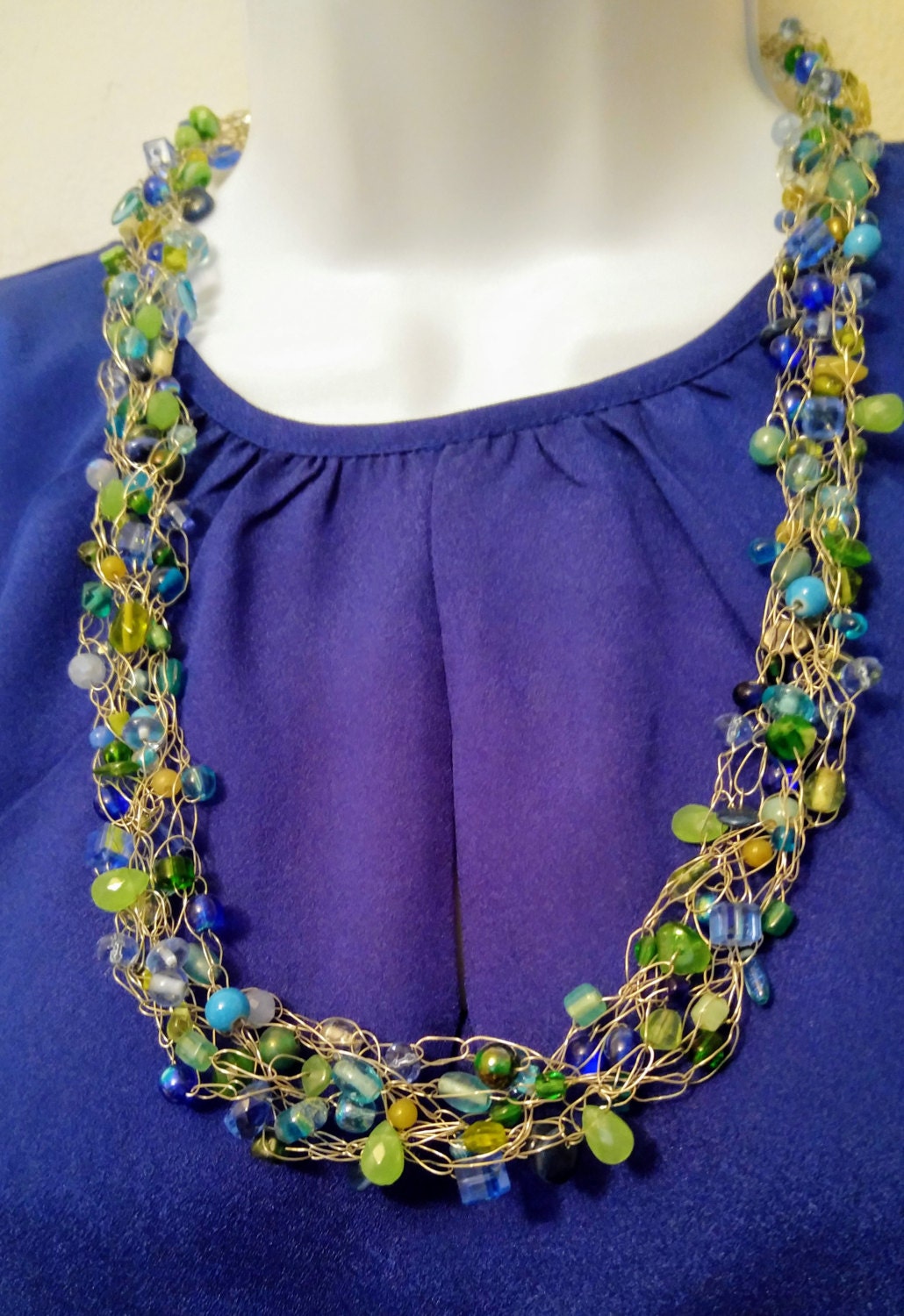 Download Handmade Beaded Necklace Crochet Necklace Multi-Color Wire