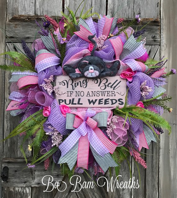 Door Decoration Summer Wreath Cat Wreath Front Door Door