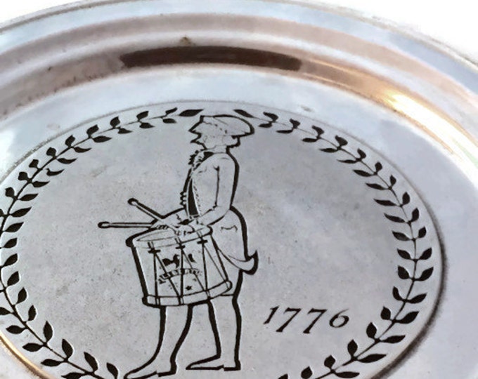 Vintage Bicentennial Plate / Armetale Drummer Plate / Wilton Columbia Pewter / 1776 Americana / Collectible Plate