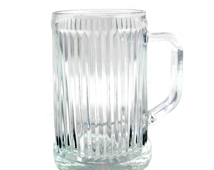 Vintage Crystal Beer Mugs | Set of 2 Crystal Drinking Glasses | Vintage 1970s Verticle Cut Beer Steins