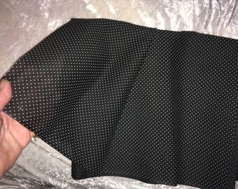 Black cotton dotted swiss fabric, 45 inches x 4 1/2 yards