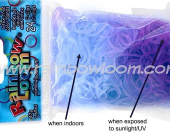 Rainbow Loom Bands -- SOLAR NEPTUNE -- Blue-to-Purple -- UV Color-changing Bands for Kids Crafts & Rubber Band Bracelets. (B0215)