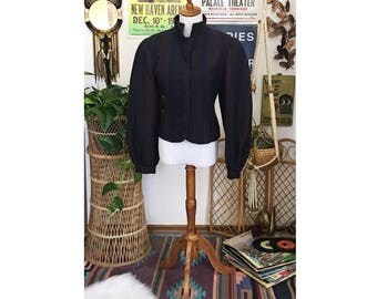 Vintage 70's "JH Collectibles" wool victorian style puff sleeve waist coat ||