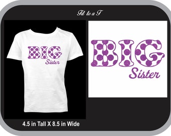 Dotted Sibling Big Sister T-Shirt