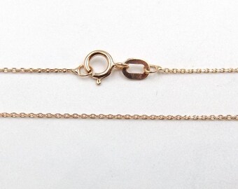 9ct Rose Gold Chain 16" 18" 20" | 9k 41, 46, 51 cms - 16, 18, 20 Inch Micro Belcher Trace Chain | 9 Carat Solid Red Pink Gold Lightweight