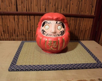 Vintage Japanese Ceramic Red Daruma Doll