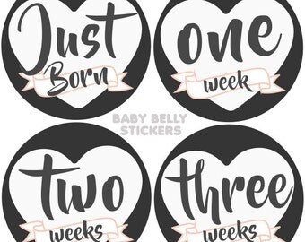 Baby Month Stickers, Monthly Baby Stickers, Monthly Milestone Stickers, Baby Monthly Stickers, Baby Belly Stickers, Girls