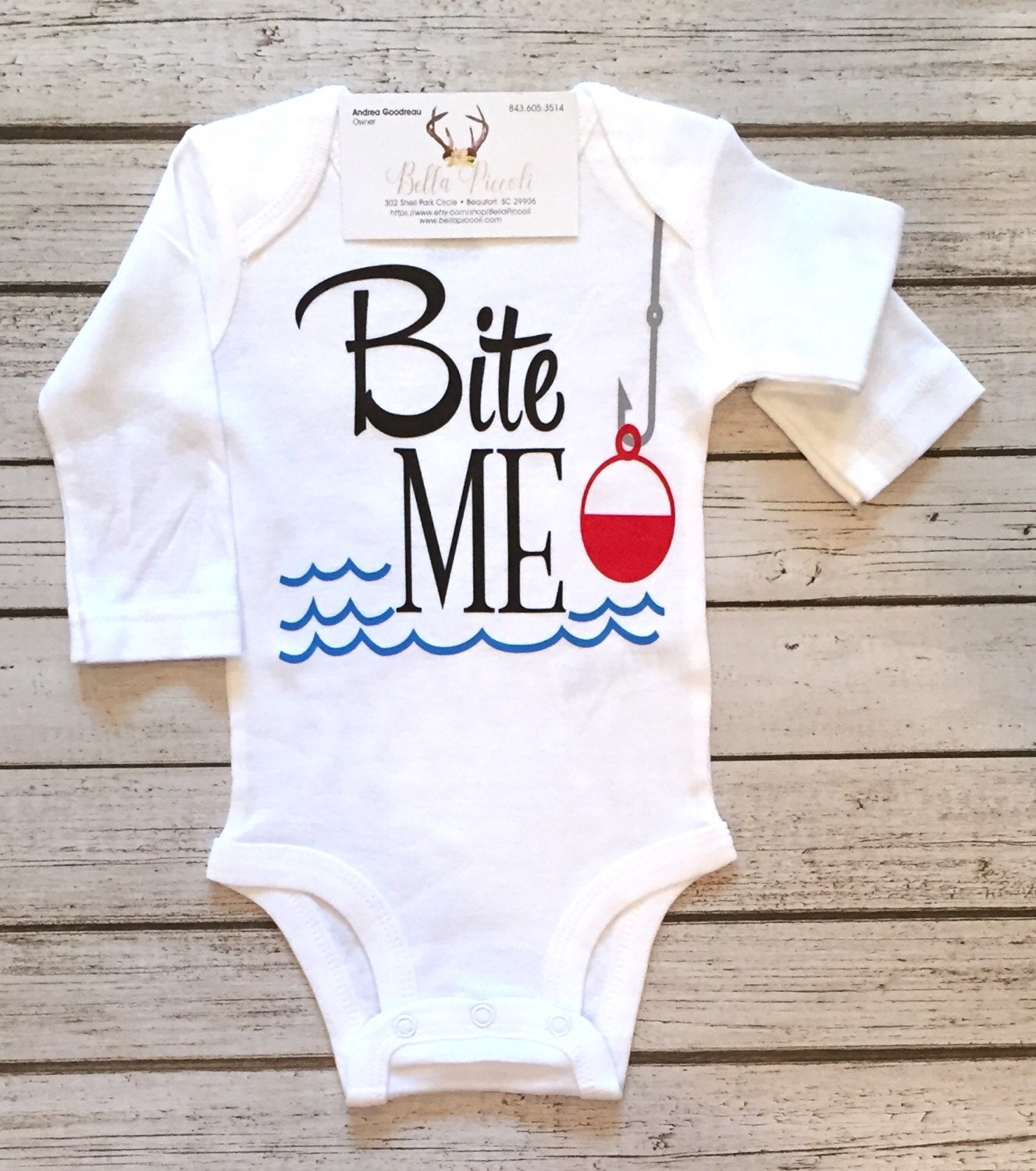 Baby Boy Clothes Fish Bodysuit Bite Me Fishing Shirt For Boys