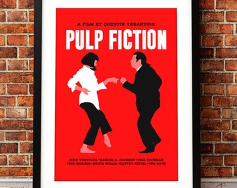 Pulp Fiction poster, Pulp Fiction poster print, film poster print, typographic print, Pulp Fiction, film poster, Quentin Tarantino