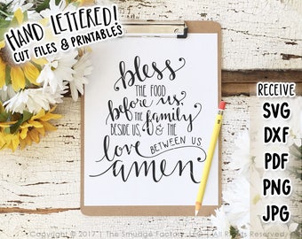 Bless the Food Before Us, Bible Verse SVG, Printable Wall Art, Dinner Prayer, Dining Room Printable, Bible Verse Print, Prayer Printable