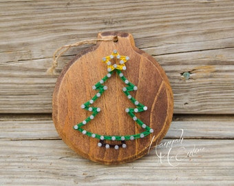 Christmas Tree String Art Ornament, Handmade Christmas Ornament, Wood Christmas Ornament, Christmas Tree Decorations