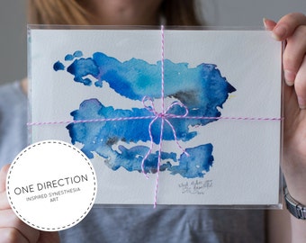 Music inspired synesthesia painting | 1 year anniversary gift for her | personalised womens | 1st wedding anniversary | One Direction