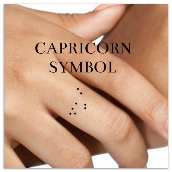 Capricorn Temporary Tattoo 2 Small Finger Tattoos Zodiac Star