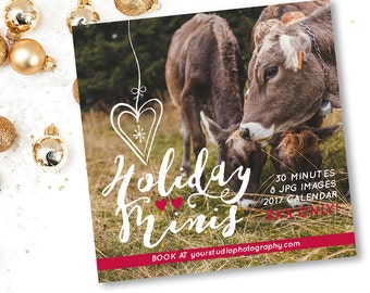 5x5 Holiday Minis - Holiday Mini Session Template -Christmas Minis - Christmas Mini Template - Photoshop Template - X006 - instant download