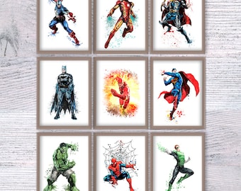 Superhero Wall Art superhero wall decor | etsy Superhero Wall Art superhero wall decor | etsy