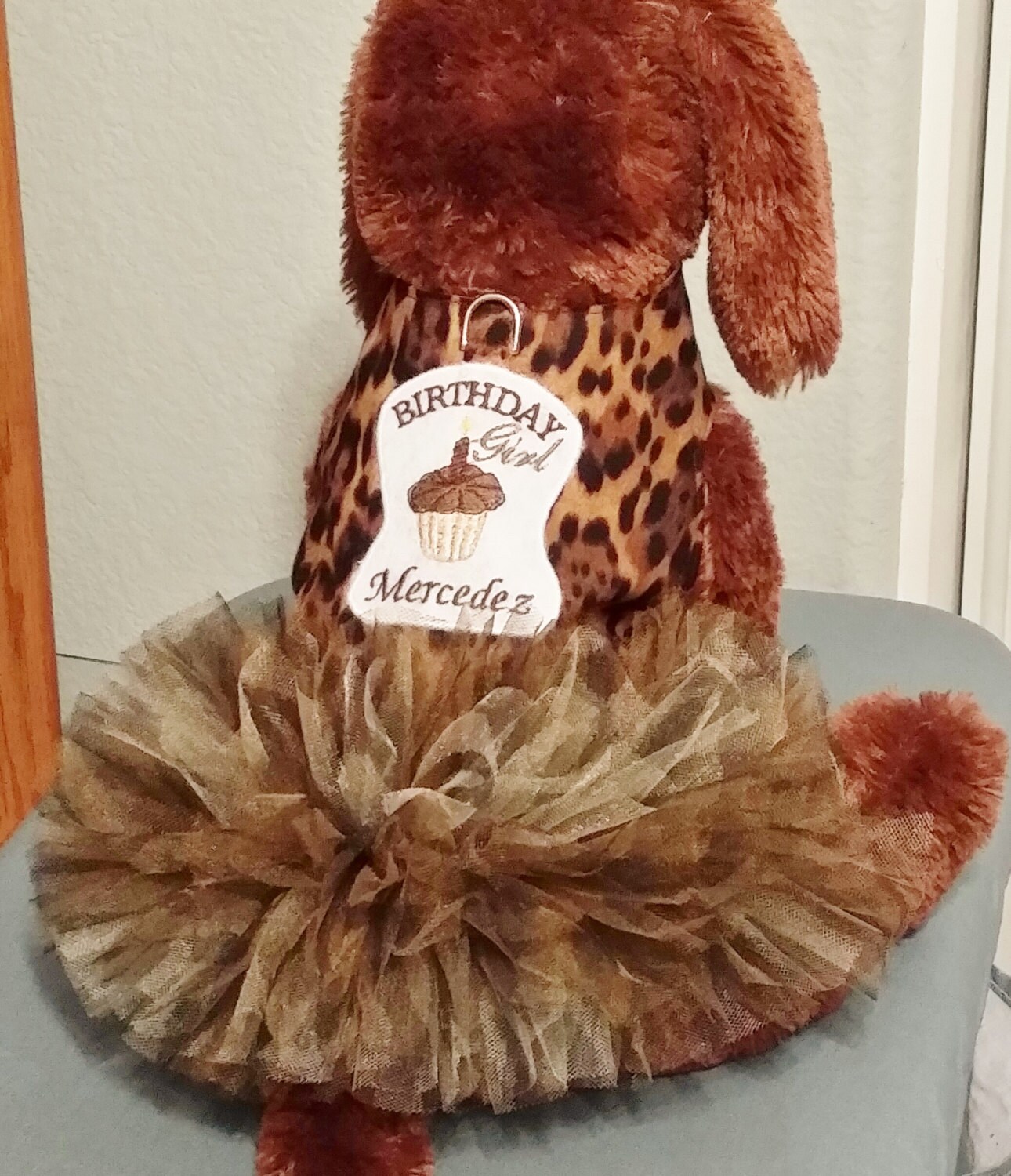 Puppy Small Dog BIRTHDAY Dress in Cotton or Metallic top tutu