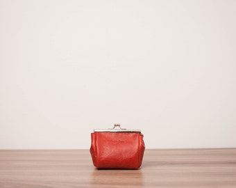 Wallet, Bavolet, leather wallet - Red LOUBIER model