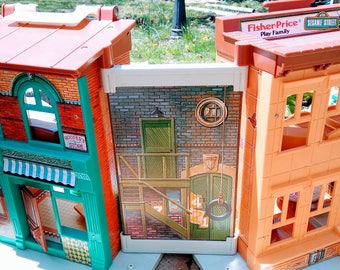 Vintage Fisher Price Sesame Street Playset with BOX and Extras