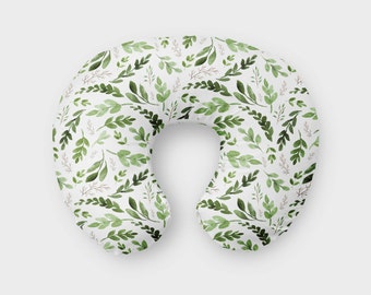 Neutral Boppy - Neutral Boppy Pillow Cover - Modern Boppy Slipcover - Green - Leaves - Gender Neutral Boppy Slipcover - Nursing Pillow