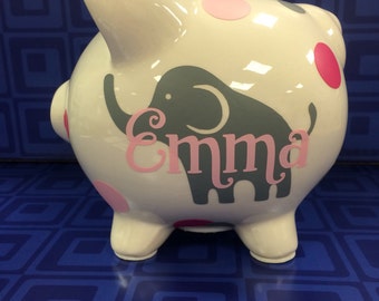 Personalized Elephant Piggy Bank