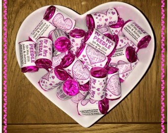 Wedding Favours - personalised mini rolls of Love Hearts Sweets - Just Married Mr and Mrs Mr and Mr Mrs and Mrs