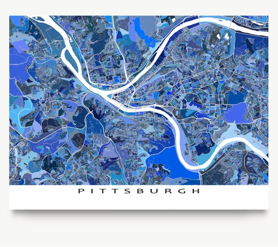 Pittsburgh Map Print Pittsburgh Pennsylvania USA City Maps