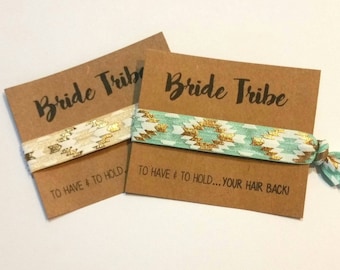 Bachelorette Favor, Hair Tie Favor, Bachelorette Party Favor, Elastic Hair Tie, Bridesmaid Favor, Bride Tribe, You Choose Color!